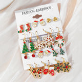 Christmas Earring Set Snowflake Tree Snowman Bell Ball Earrings