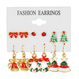 Christmas Earring Set Snowflake Tree Snowman Bell Ball Earrings