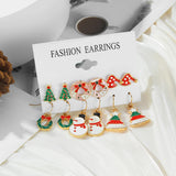 Christmas Earring Set Snowflake Tree Snowman Bell Ball Earrings