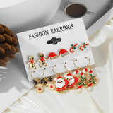 Christmas Earring Set Snowflake Tree Snowman Bell Ball Earrings