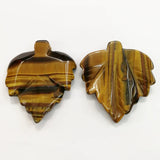 Tiger Eye Stone Maple Leaf Charms Pendants for Jewelry Making