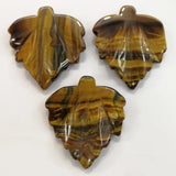 Tiger Eye Stone Maple Leaf Charms Pendants for Jewelry Making