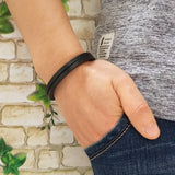 Stainless Steel Lion Leather Bracelet Double Wrap Bangles Men Women