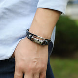 Vintage Leather Cuff Bracelet with Alloy Charms Wrap Wristbands
