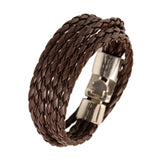 Multilayer Leather Bracelet Cuff Charm Wrap Bangle Wristbands