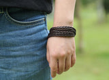Multilayer Leather Bracelet Cuff Charm Wrap Bangle Wristbands