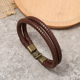 Vintage Leather Rope Bracelet Charm Wrap Bangle