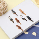 Cat Animal Pendants Multicolor Enamel Metal Charms DIY Making Women Jewelry