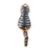 Cat Animal Pendants Multicolor Enamel Metal Charms DIY Making Women Jewelry
