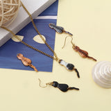 Cat Animal Pendants Multicolor Enamel Metal Charms DIY Making Women Jewelry
