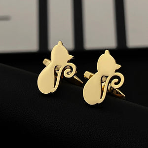 Cat Box Cufflinks for Men Women Shirt Sleeve Buckle Clasp Wrist Clip