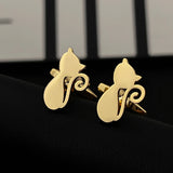 Cat Box Cufflinks for Men Women Shirt Sleeve Buckle Clasp Wrist Clip