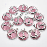 Cat Moon Pendant for Necklace Kitten Lucky Jewelry 12pcs/lot