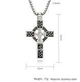 Celtic Knot Cross Pendant Necklace Norse Viking Stainless Steel Gift
