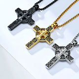 Celtic Knot Cross Pendant Necklace Norse Viking Stainless Steel Gift