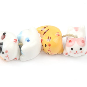 Colorful Ceramic Cat Animal Beads Pendant 15x20mm