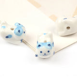 Colorful Ceramic Cat Animal Beads Pendant 15x20mm