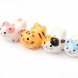 Colorful Ceramic Cat Animal Beads Pendant 15x20mm