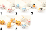 Colorful Ceramic Cat Animal Beads Pendant 15x20mm