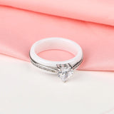Heart Shaped Wedding Rings Zircon Engagement Jewelry
