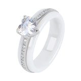 Heart Shaped Wedding Rings Zircon Engagement Jewelry