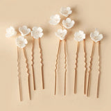 Ceramic Flower Bride Hair Pins Wedding Tiara Head Ornaments