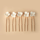 Ceramic Flower Bride Hair Pins Wedding Tiara Head Ornaments