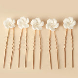 Ceramic Flower Bride Hair Pins Wedding Tiara Head Ornaments