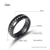 Zircon Ceramic Ring for Women Wedding Christmas