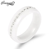 Zircon Ceramic Ring for Women Wedding Christmas