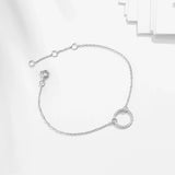 18K Personalized Chain Bracelets Women Round Bangle Stainless Steel
