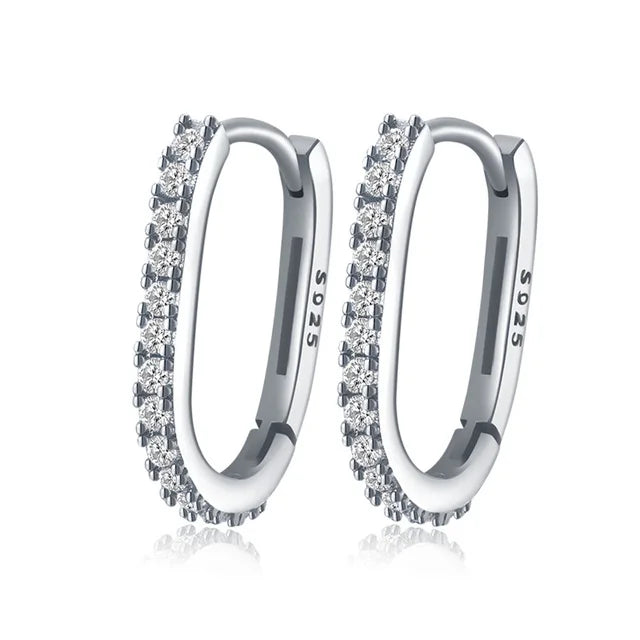 925 Silver Minimalist Zircon Geometric Studs