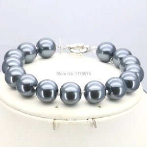 Gray Shell Pearl Bracelet - Christmas Wedding Gift