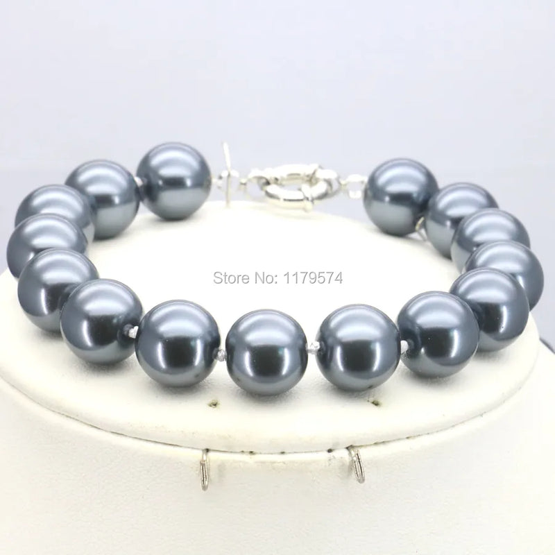 Gray Shell Pearl Bracelet - Christmas Wedding Gift