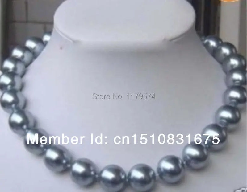 Gray Pearl Shell South Sea Necklace 12mm Charm Gift