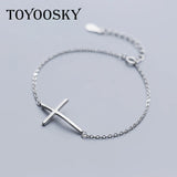 925 Silver Cross Charm Bracelet Faith Christian Bangle