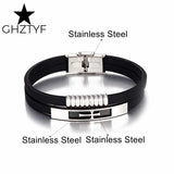 Double Layer Silicon Bracelet Stainless Steel Bangle