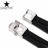 Double Layer Silicon Bracelet Stainless Steel Bangle