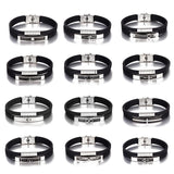 Double Layer Silicon Bracelet Stainless Steel Bangle