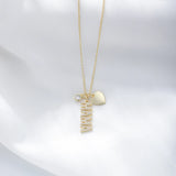 Heart MAMA Letter Pendant Necklace 925 Sterling Silver