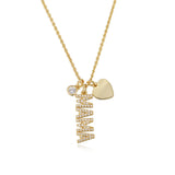 Heart MAMA Letter Pendant Necklace 925 Sterling Silver