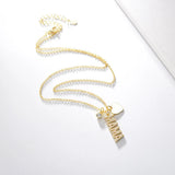 Heart MAMA Letter Pendant Necklace 925 Sterling Silver