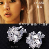 Charm Clip on Earring Simulated Pearl Crystal Wedding Jewelry