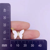 Micro Inset Butterfly Necklace Pendant Vintage Women's Jewelry