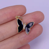 Micro Inset Butterfly Necklace Pendant Vintage Women's Jewelry