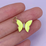 Micro Inset Butterfly Necklace Pendant Vintage Women's Jewelry