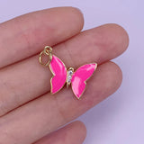 Micro Inset Butterfly Necklace Pendant Vintage Women's Jewelry