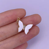 Micro Inset Butterfly Necklace Pendant Vintage Women's Jewelry