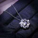 925 Silver Zircon Geometric Pendant Necklace for Women