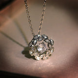 925 Silver Zircon Geometric Pendant Necklace for Women